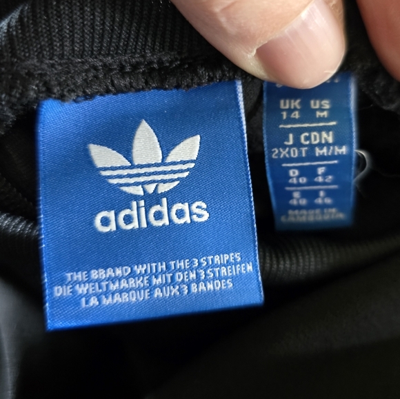 Adidas Black on Black Trefoil Three Stripes Graphic High Neck Short Sleeve Top M - Picture 8 of 9